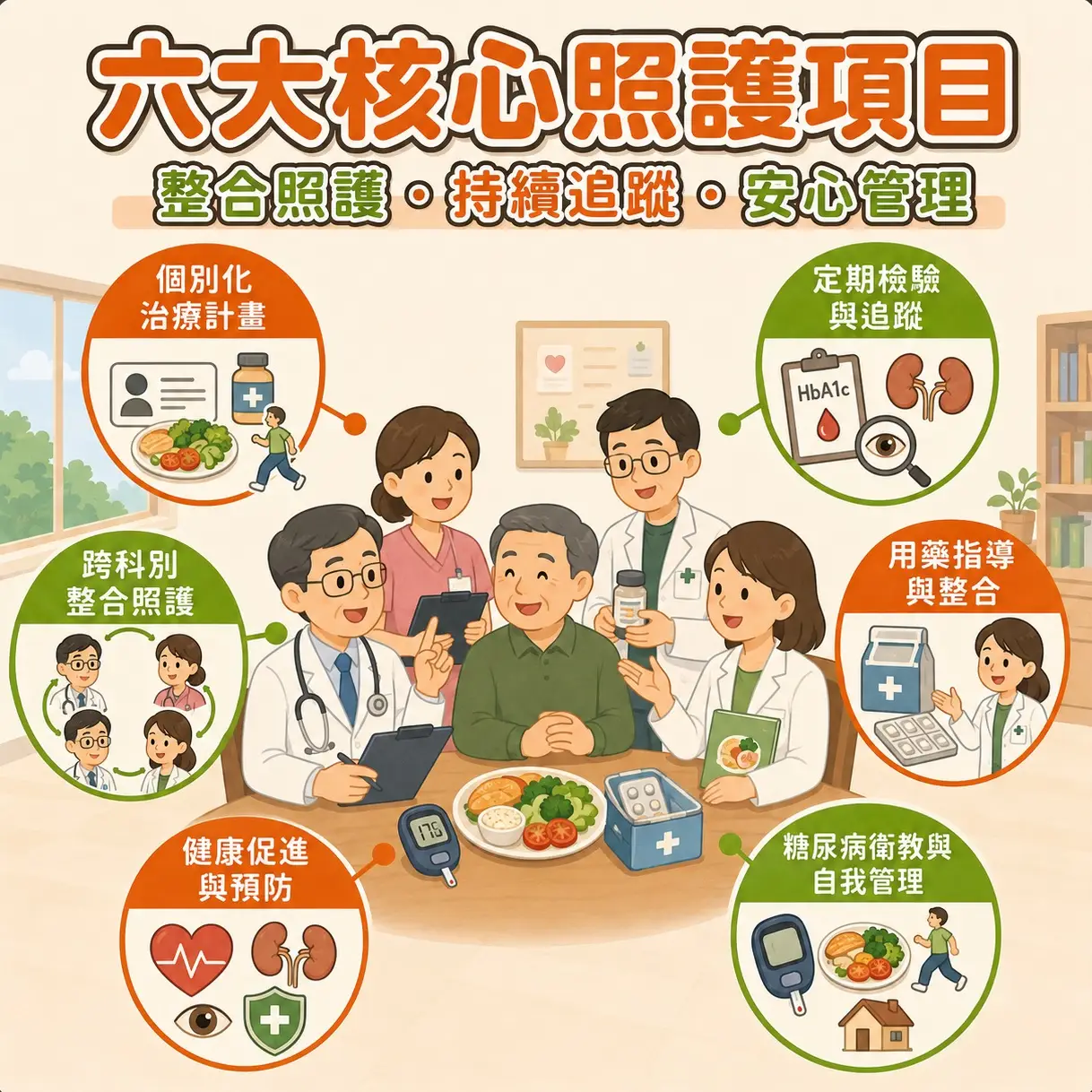 長安醫院糖尿病整合中心-六大核心照護項目